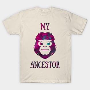 Green and Red Emerald Face of a Monkey Ancestor T-Shirt